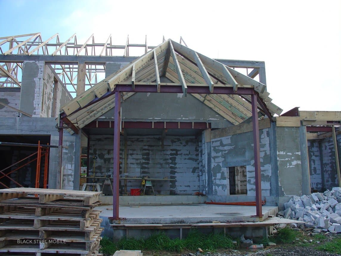 Steel portal frames, mid-span beams